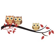 Vinilos para bebé rama de árbol con búhos infantiles